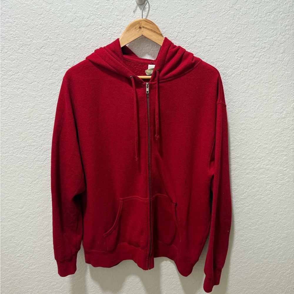 Classic Red Zip-Up Hoodie for Men